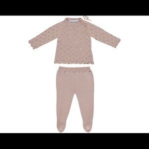 Bebe organic summer knit set dusty pink